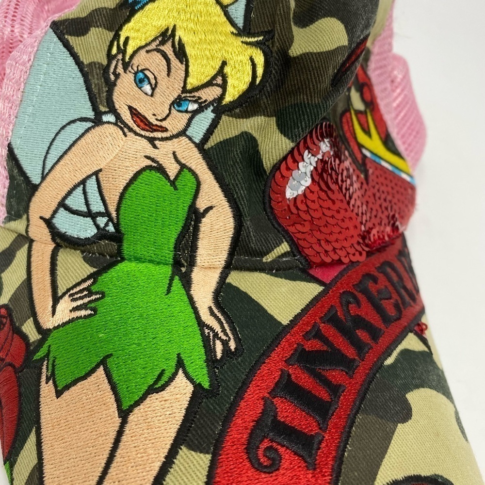 Women’s Tinkerbell Disney Pink Trucker Hat - Picture 2 of 10